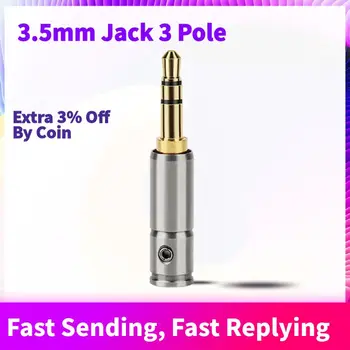 Mufa Jack 3.5 3 Polos 3.5 mm tata-Conector Mini Stil Lungime 38mm Placat cu Aur DIY Difuzor Terminal de Lipit 4.2 mm Cablu Audio