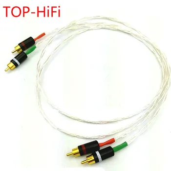 TOP-HiFi 8AG Singur Cristal de Argint Cablu Audio RCA Cablu de Interconectare cu placat cu Aur RCA mufă pentru Amplificator CD player