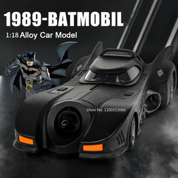 1:18 1989 Batmobiel Aliaj Model Auto Diecast de Simulare de Sport Jucărie de Sunet de Vehicule Ușoare de Metal Trage Înapoi Masini Jucarii pentru copii Cadouri