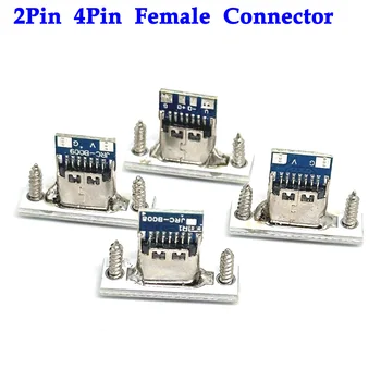 100buc Type-C, Jack USB 3.1 Tip-C 2P 4P Alb de sex Feminin Conector Jack de Încărcare Port USB 3.1 Type C Soclu Cu Șurub de fixare placă