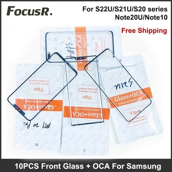 10BUC LCD Fața Exterioară Ecran Lentile de Sticlă Cu Adeziv OCA Pentru Samsung Galaxy S10 S20 S21 S22 Ultra S8 S9 Nota 9 10 20 Renovarea Parte