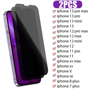 2 BUC Anti-Spy Ecran Protector pentru iPhone 14 11 Pro Max Privacy Glass pentru iPhone 13 12 Pro Mini Max 6 6S 7 8 Plus XR X XS Sticlă