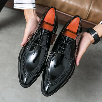 2023 noi Afaceri pentru Barbati Pantofi de Înaltă Calitate Clasic Confortabil Subliniat Toe Vintage Piele naturala Pantofi Barbati Formale Purta Pantofi