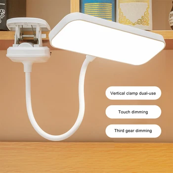 360° Flexibil de Studiu Lampa de Masa cu Clip USB Reîncărcabilă Lampă de Birou Noptiera Lumina de Noapte pentru Dormitor, Studiu, Lectură, Munca de Birou