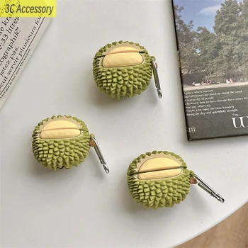 3D Durian Pentru Airpods Pro 2 Cu Cârlig Capac Cască fără Fir Bluetooth Casti Protector de Silicon Cover pentru Airpods Pro 1 2 3