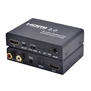 4K 60HZ HDMI la HDMI cu Audio ARC Optic Toslink SPDIF + 3.5 mm/RCA Stereo cu 2/5.1 CH YUV4:4:4 HDMI Audio Extractor