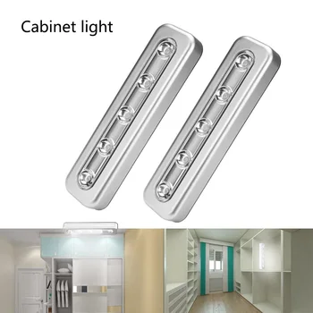 5 Led-uri Cabinet Dulap Lumina Wireless Touch Baterie Lampă Atingeți Lumina de Noapte pentru Garderoba Scara Bucatarie Dormitor Sertar Lămpi