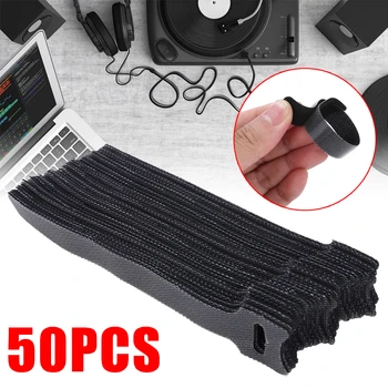 50Pcs/lot 15cm Reutilizabile Leg cu un Cablu de Nylon de Fixare Cârlig și Buclă Curea Cablu Legături PC TV Organizator