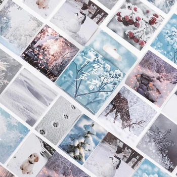 56 pachete cu ridicata Cutie autocolante zăpadă ins peisaj de iarna animalele estetice peisaj de iarna manual jurnal autocolante decorare