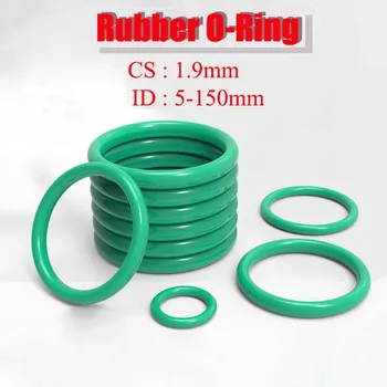 5Pcs Cauciuc O-Ring CS 1.9 mm ID 5-150 mm Garnitură de Etanșare Ulei de Izolație Rezistență la Temperatură Înaltă de Cauciuc Fluor Oana Inel Verde