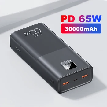 65W rapid responsa 30000mAh Power Bank USB 2 Display Digital LED Acumulator Extern Portabil Încărcător Rapid Pentru Telefonul Mobil
