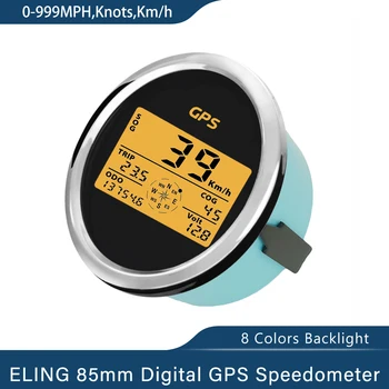 85mm Digitale GPS Vitezometru Kilometraj 0-999knots km/h, MPH, cu 8 Culori de Fundal și de Tensiune pentru Auto Vas de Motocicleta
