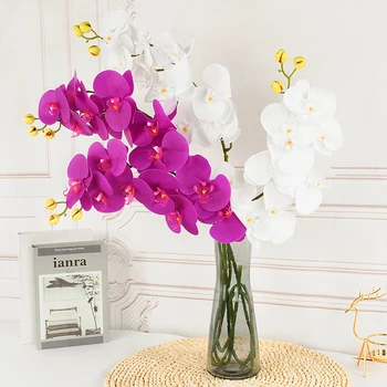 92cm Artificiale Orhidee Fluture Floare Flori Reale Touch Fals Plante pentru Gradina Casa Vaza Decor Petrecere de Nunta diy buchet