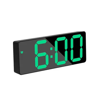 Acril Oglindă Ceas Deșteptător Voice Control 12/24H Dual LED Alarme Ceas de Masa Amânare Funcție de Modul de Noapte Digital de Birou LED-uri Ceasuri