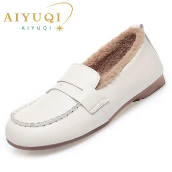 AIYUQI Femei Mocasini 2023 Toamna anului Nou Stil Britanic Femei Pantofi Plat din Piele Casual de Dimensiuni Mari 41 42 43 Pantofi Doamnelor