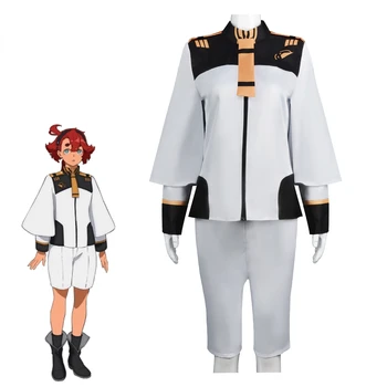 Anime Mobile Suit Gundam Suletta Mercur Cosplay Costum Halloween Femei și Bărbați Halat Alb Pantaloni Set Uniform Sport Casual