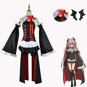 Anime Seraph de La Sfârșitul Krul Tepes Cosplay Costum Femeie Rochie de Halloween Vampir Rol Îmbrăcăminte Potrivi Peruca Accesorii