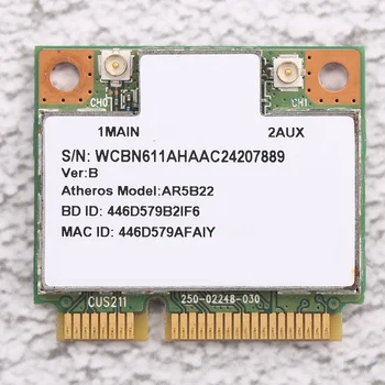 AR9462 AR5B22 WB222 Jumătate Mini Pcie 300Mbps+Bluetooth4.0 WLAN Wifi Wireless Card