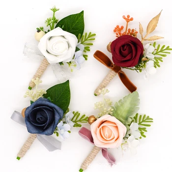 Artificiale Flori De Trandafir Boutonnieres Corsaj De Mână De Onoare Căsătorie Nunta Accesorii De Mariage