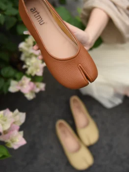 Artmu Original Mocasini Pantofi Pentru Femei Din Piele Split Toe Pantofi Balerini Pantofi Cu Talpă Moale De Lux Casual Cu Toc Mic Doamnelor Pantofi
