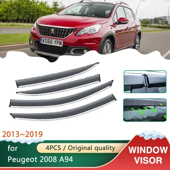 Auto geamuri Laterale Viziere pentru Peugeot 2008 MK1 A94 2013~2019 Accesorii Copertine de Soare, Ploaie, Fum Nuante Guard Deflector 2014 2015