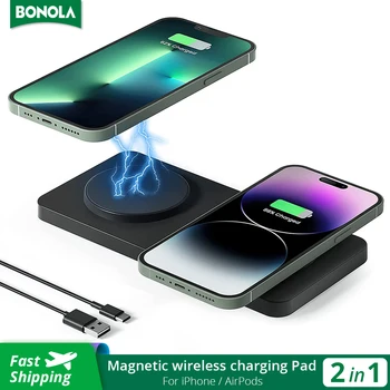 Bonola 30W Dual Magnetica 2 in 1 Stea fără Fir Încărcător pentru iPhone/Samsung/Huawei Telefon Mobil pentru Apple AirPods/Pavilioane Încărcătoare