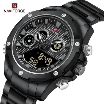 Brand Original NAVIFORCE Ceasuri de Lux Pentru Bărbați Cuarț Moda Digital Ceas Bandă de Oțel Sportului Militar Impermeabil Ceas