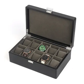 Ceas din piele Cutie Organizator cu Blocare Prinde Ceas Cutii de Stocare de Caz Bărbați Ceasuri de mână Mecanice de Colectare a Afișa Accesorii