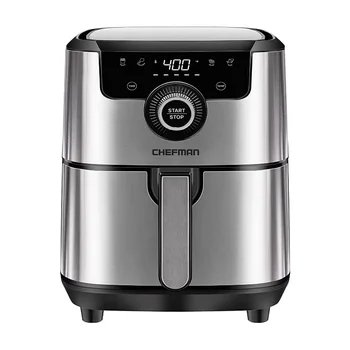 Chefman 4.5 Litru Square Air Fryer, mașină de spălat Vase în condiții de Siguranță Coș, BPA-Free w/ 60 Minute Timer