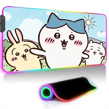 Chiikawa Mousepad Rgb Mouse Pad Pc Gamer Jocuri Accesorii De Birou Mat Tastatura Cabinet Rogojini Xxl Anime Mouse-Ul Mat De Condus Calculator Tampoane