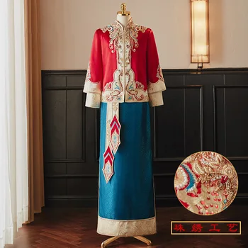 Chinezii De Epocă Pentru Bărbați De Înaltă Calitate, Broderie Cu Margele Tang Costum De Haine Tradiționale Rochie De Mireasa Mire