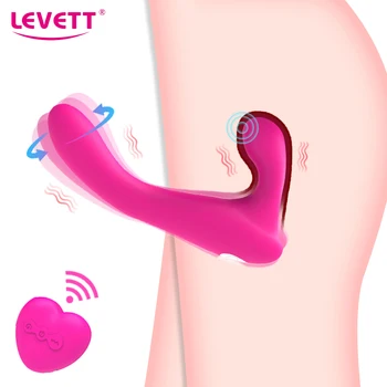 Control de la distanță Vibrator Vibrator de Masaj fara Bretele, Curea Lesbiene Cap Dublu G-Spot Stimula Clitorisul Jucarii Sexuale pentru Femei 18+
