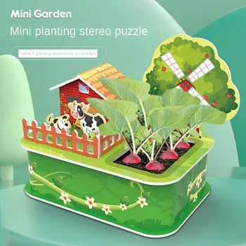 Copii Puzzle 3D Plantare Jucării Câștiga Înțelepciune Manual Planta Soare, Cameră de Modul de Observare Creștere și Ghiveci de Asamblare Jucarii