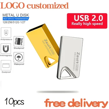Creative Mini USB Stick de Metal USB Flash Drive 64GB Gold Pen Drive, stick-uri de Memorie Logo-ul Personalizat de Afaceri Cadou USB-uri Gratuite Shipp