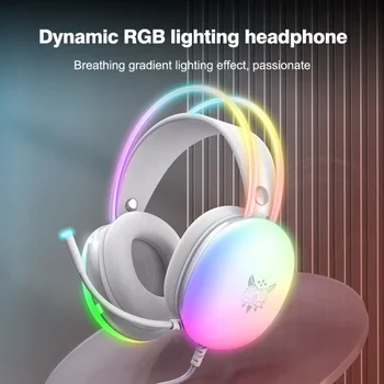 Cu fir Căști RGB Colorate de Lumină Efect Surround Stereo cu MICROFON de 360 de grade, Sunet Surround Stereo pentru Căști Joc Consumabile