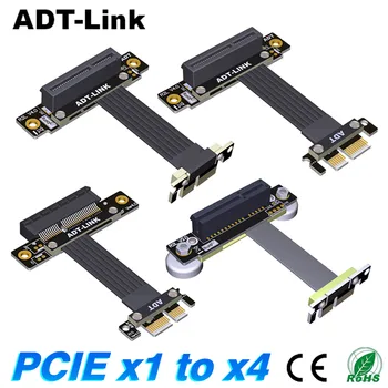 De Brand Nou PCI Express 4.0 Să X4 X1 Coloană Cablu Panglică placa Grafica PCIE 1x La 4x Cablu prelungitor Dual 90 de Grade Coloană Extender
