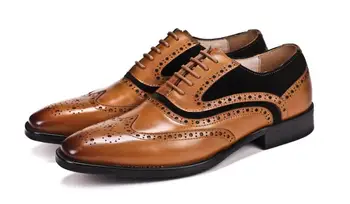 De mare de moda de top pentru bărbați pantofi rochie barbati pantofi deget a subliniat lucrate manual din piele formale dantela-up pentru bărbați pantofi de afaceri
