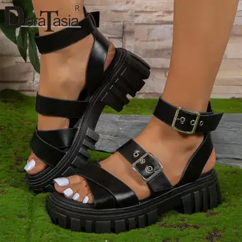 Design de Brand Feminin Platforma Glezna Curea Sandale de Vară de Moda Catarama Indesata Tocuri inalte femei Sandale pentru Femei Pantofi Casual