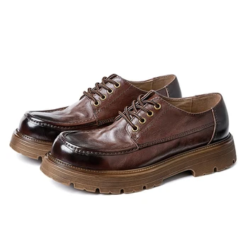 Euro Marimea 38-44 Nou om de Afaceri Casual Pantofi din Piele Dantela-Up Britanic Retro Bărbați Derby Stratul de Sus piele de Vacă Oxfords