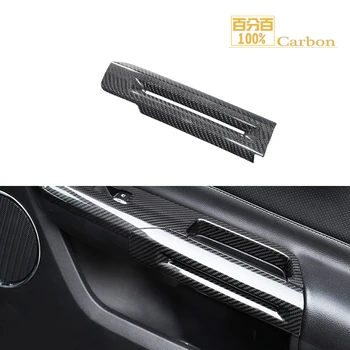 Fibra De Carbon În Interiorul Ușa Cotiera Ornamente Mânerul Ușii De Acoperire Pentru Ford Mustang 2015-2017