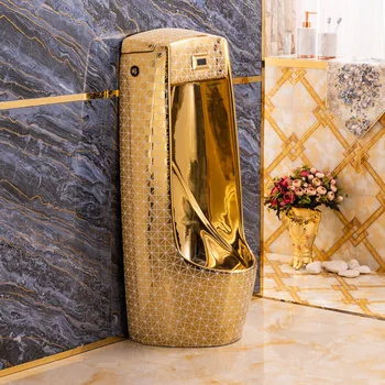 Galvanizare Aur Inteligent Inducție Urină Cupa Podea Tip De Spălare Automat Chaozhou Fabrica De Uz Casnic Hotel Pisoar