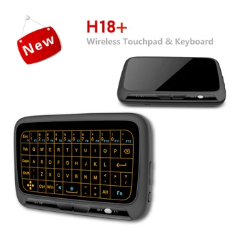 H18 + Wireless Air Mouse Mini Tastatura 2.4 GHz QWERTY Full-screen Touchpad Inteligent cu Funcție de Iluminare USB Dongle-Receptor