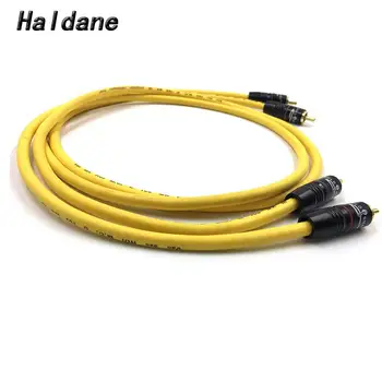 Haldane Pereche de AUR-SARPE Placat cu Aur RCA Audio Cablu 2x RCA tata-tata de Interconectare Cablu Audio cu VDH Van Den Hul 102 MK III