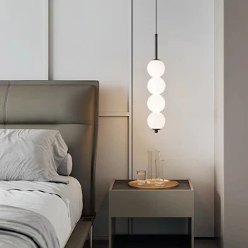 Interior Pandantiv cu LED-uri Lampa pentru Noptiera Dormitor Sufragerie Living Perla Atârnă Lampa Minge de Sticlă Decor Acasă de iluminat