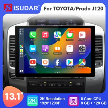 ISUDAR 2K 13.1 Inch Android 12 Radio Auto Pentru TOYOTA/Prado J120 2004-2009 GPS Multimedia Player Stereo 4G 8 Core Carplay Auto