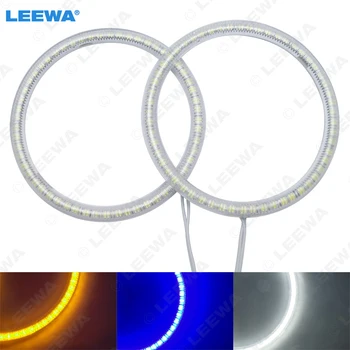 LEEWA 2 buc/Set LED-uri Auto Halo Inele Angel Eyes DRL Lampă de Cap Pentru Subaru Legacy 3-Culoare Alb/Albastru/Galben 2X106MM #CA992