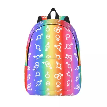 LGBTQ LGBT Rucsac pentru Barbati Femei Moda Daypack Gen Curcubeu de Mândrie Laptop, Geanta de Umar cu Buzunar