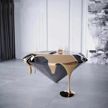 Luxul Modern De Sticlă Oțel Masă De Cafea Italiană Naturale Neregulate Mese De Cafea Living Decor Design Mesa Mobilier Acasă