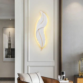 Modern Și Simplu, Personalizat Decorativ Iluminat Scara Dormitor, Camera De Zi Creative Pridvor Fundal Pene Lampă De Perete