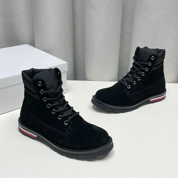 Mon Pantofi Pentru Bărbați Moda coreeană Brand Clasic RWB Dungi High-top Negru Solid Martin Pantofi Casual Harajuku Masculin Adidași